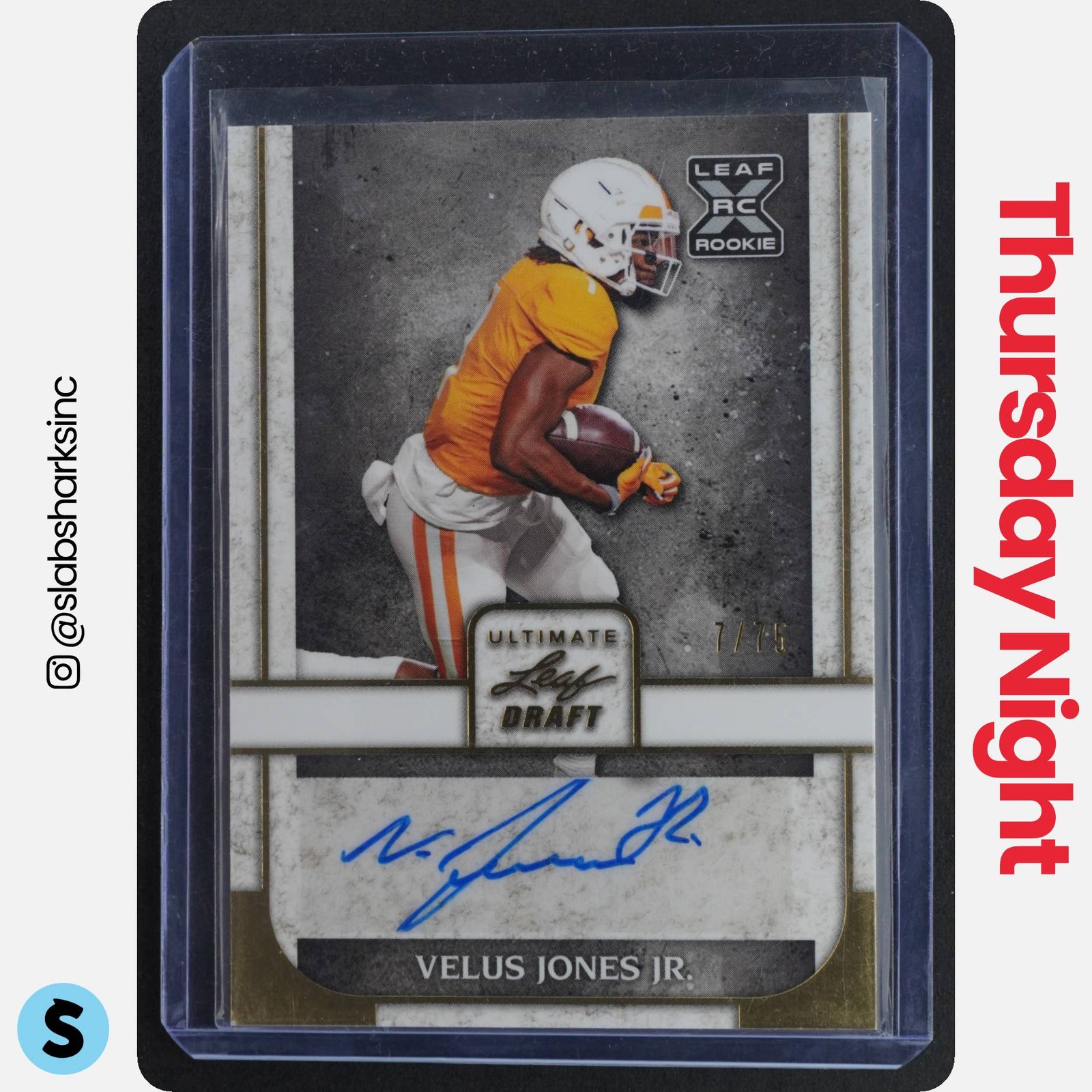 Velus Jones Jr. Leaf Ultimate Draft Autographs #VJJ Gold