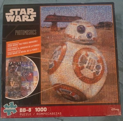 Star Wars Photomosaics Puzzle BB-8 + Scenes The Force Awakens 1000 Pc 19x26 NIB