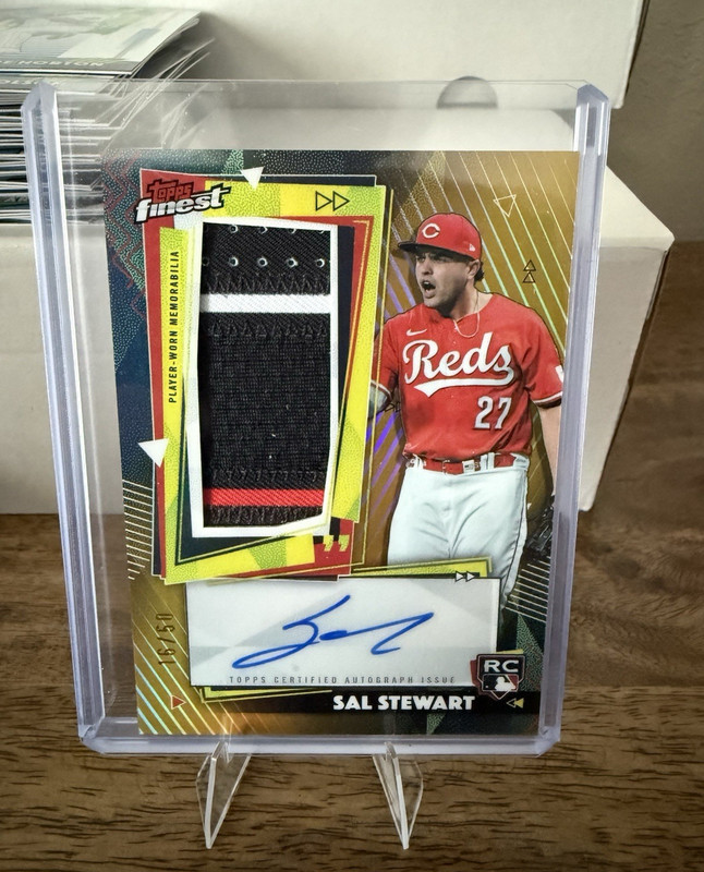 Topps 2026 Finest Sal Stewart Reds Rookie Autograph Relic /50 #RPA-SS RC
