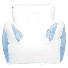 39" H x 36" W x 32" D White/Carolina Blue Medium Armchair Bean Bag Chair