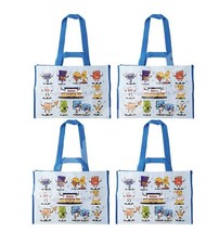 NEW Costco Reusable Shopping Bags 4 Pack Retro Mascot 20x14x11.5 Grocery Tote