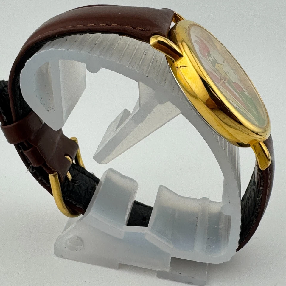 Reloj de Cuarzo Kellogg Conyr Unisex Tono Dorado Cuero Cuadrante Gallo Batería Nueva De Colección Foto 3 de 4