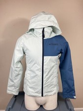 Adidas Terrex Multi Rain.Rdy 2-Layer Waterproof Jacket Mint Women  s Size XS