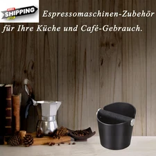 Ailelan Espresso Knock Box 4.8" Durable Coffee Bin with Metal Bar & Non-Slip Bas