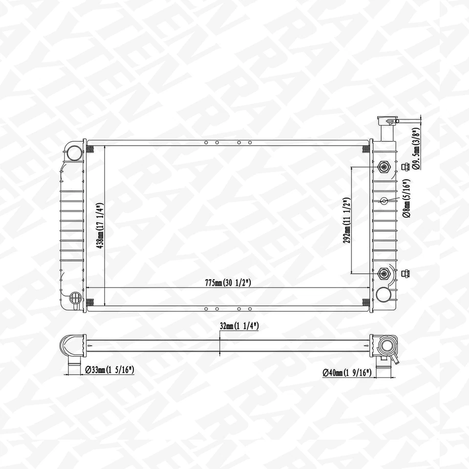 2044 Aluminium Radiator for 1996 1997 1998 1999-2002 Chevy Express GMC Savana - Изображение 2 из 4