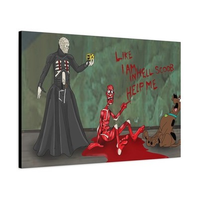 Scooby Doo Meets Pinhead Canvas Wall Art Hellraiser Shaggy Inside Out Hell