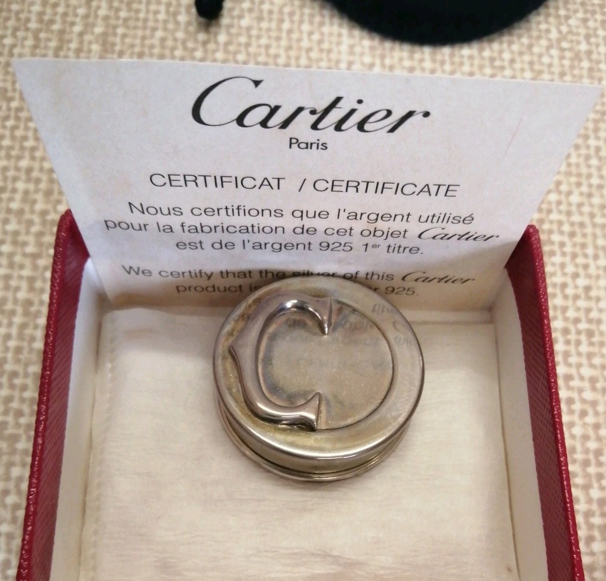 Cartier de must sterling silver 925 pill box with box & papers. | eBay