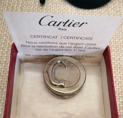 カルティエ（Cartier）のシルバースタンプボックス（シルバー925製） Cartier de must sterling silver 925 pill box with box & papers. | eBay