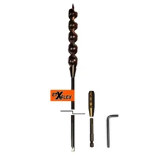 X FLEX Auger Style 3/8 In. X 54 In. Bit, 3/16 In. 3-Piece Kit, Hex Adapter and A