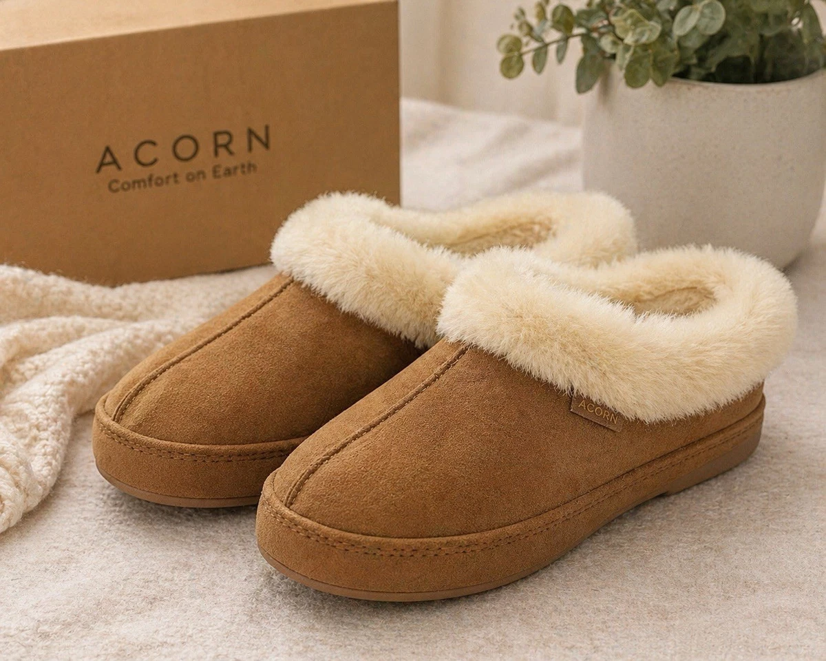 Acorn Men\'s Genuine Australian Sheepskin Fur Slipper Boots, Tan Size 8 Men main image 2