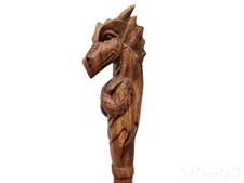 Drag n wooden hand carved walking stick for men women walking cane handmade