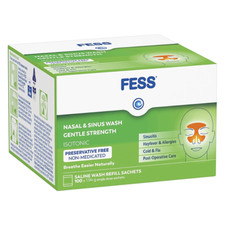 FESS Nasal & Sinus Wash Gentle Strength Saline Wash Refill Sachets 100 x 1.94g