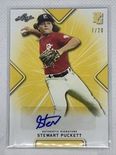 2021 LEAF PERFECT GAME YELLOW STEWART PUCKETT PAPER RC AUTO # 7/20