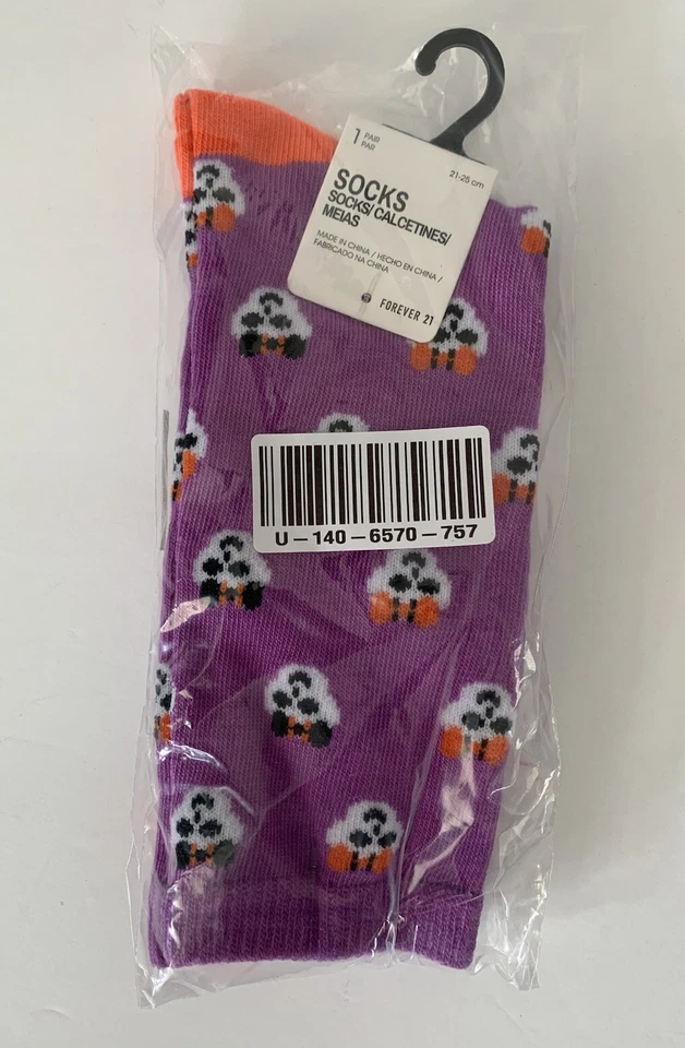 Calcetines Forever 21 calavera de oso púrpura Halloween para dama Foto 4 de 4