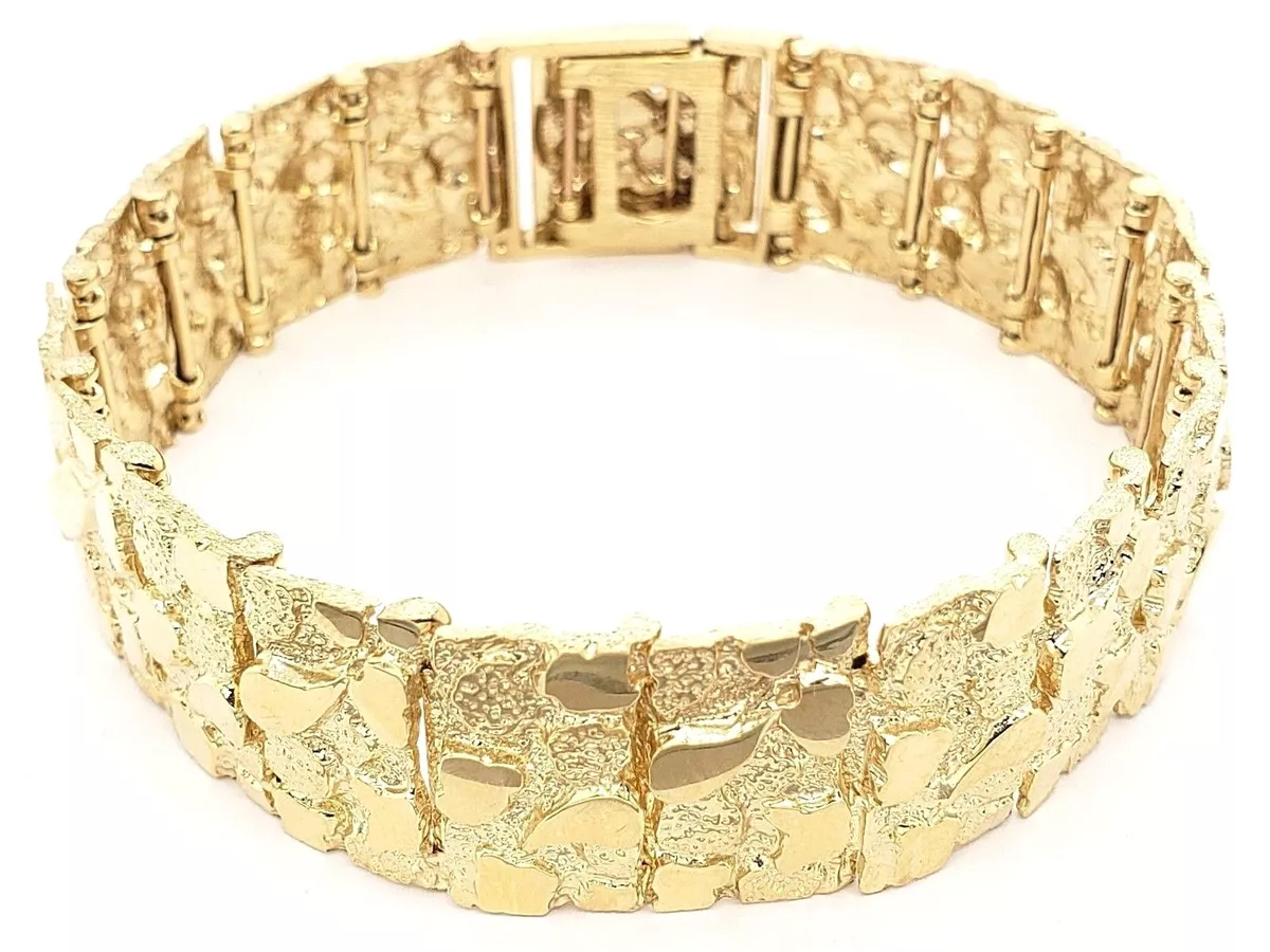 Solid gold nugget bracelet clearance