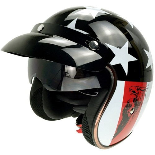 DOT Motorcycle Open Half Face Helmet Motobike 3/4 Scooter Helmets - Picture 9 of 14
