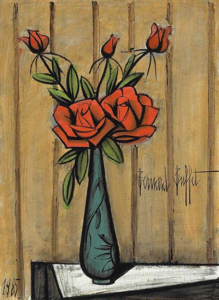 Bouquet of Roses by Bernard Buffet Quality Print - Frame Me Foto 2 de 2
