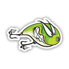 Angry Fishing Lure Sticker Decal - Weatherproof - Fish Outdoors Fly Fishing