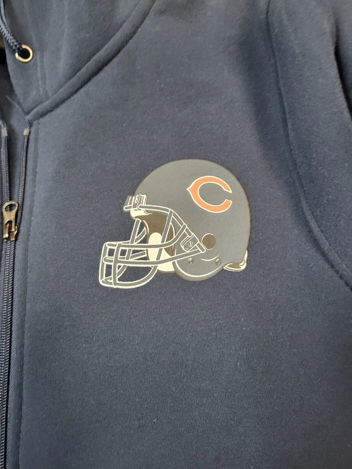 VETEMENTS Felpa con cappuccio Chicago Bears full zip nuova con etichetta blu navy con arancione taglia M Medium