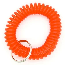 WHOLESALE 12 24 50 100 PCS SPIRAL WRIST COIL KEY CHAIN KEY RING HOLDER RED