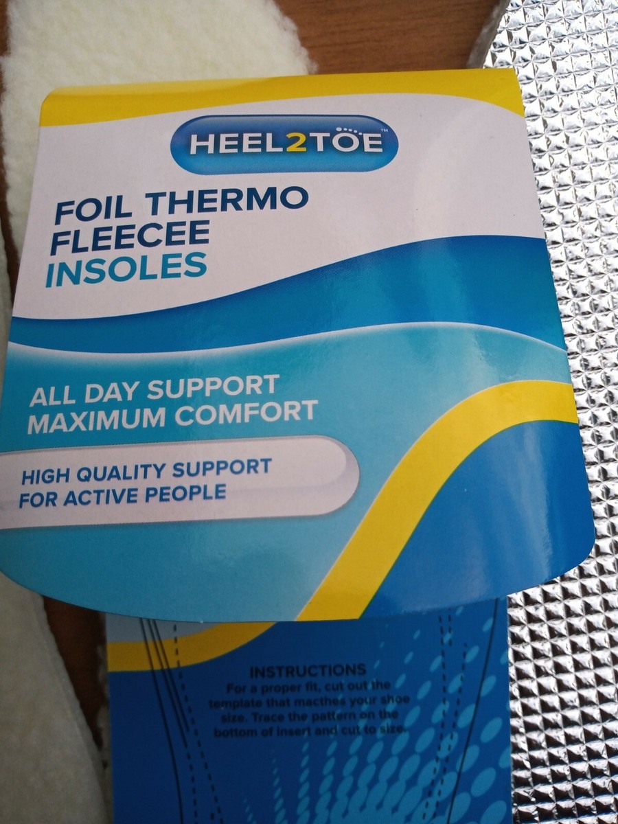 Heat Reflective Insole Comfort Shoe Insoles Ready Cut 2-Pair Pack Of Heat Reflecting Foil ...