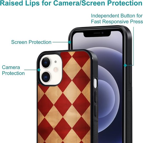 For iPhone SE XS XR Max 5 6 7 8 Plus Shockproof Cover monogram checkered pattern - Picture 19 of 25