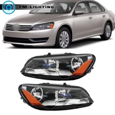 Halogen Headlamp For 2012-2015 Volkswagen Passat Left&Right Side Headlight Black