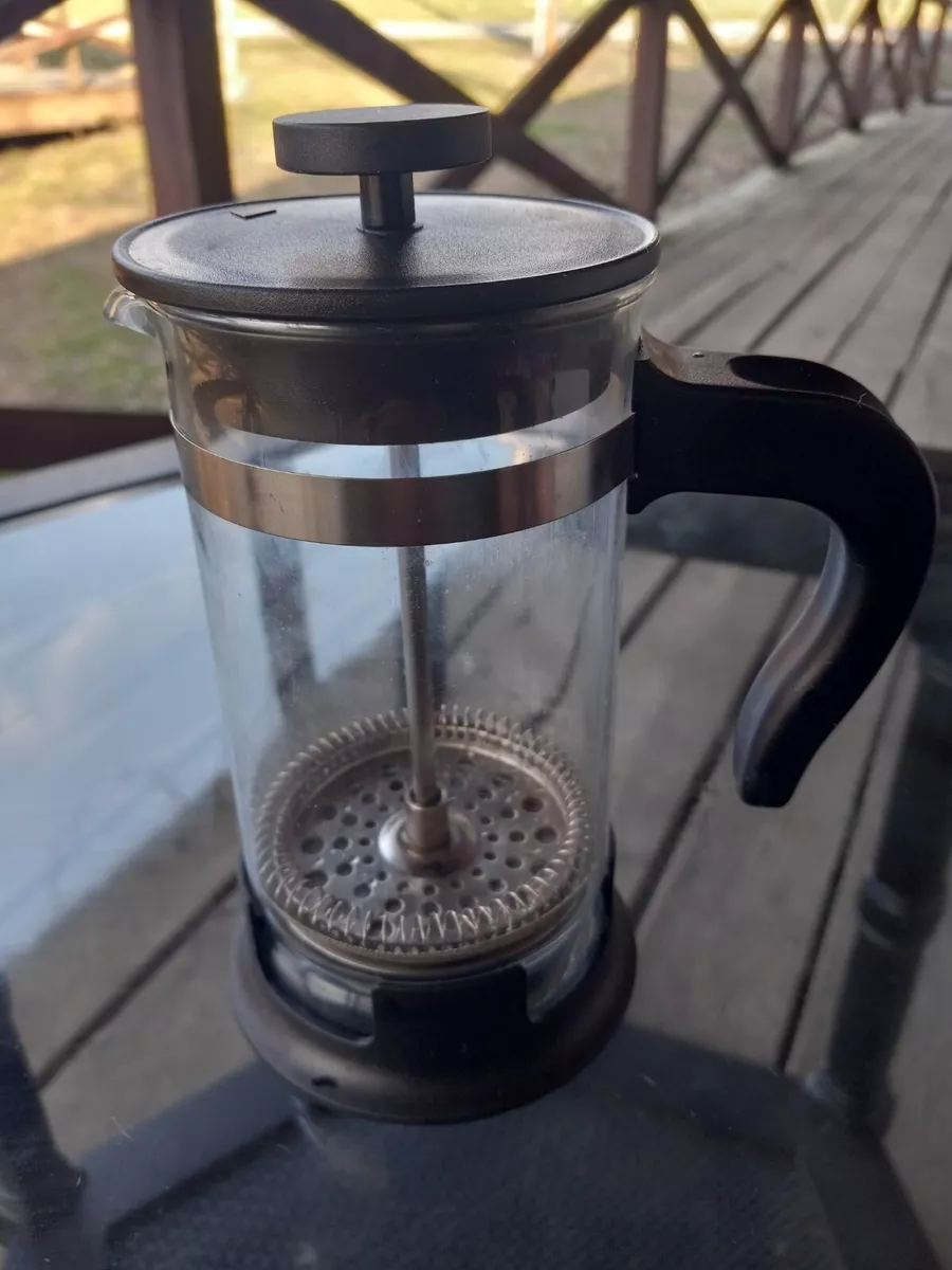 UPPHETTA French press coffee maker, glass, stainless steel, Height