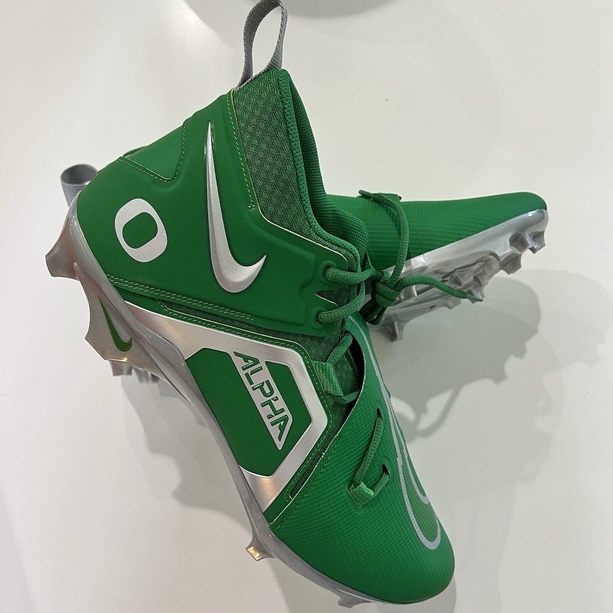 Nike Oregon Ducks Alpha‎ Menace Pro 3 Team Issued Football Cleats Men’s Sz 14.5 Nike Alpha Menace Pro 3 SMU P Oregon Duck | Mercari main image 4