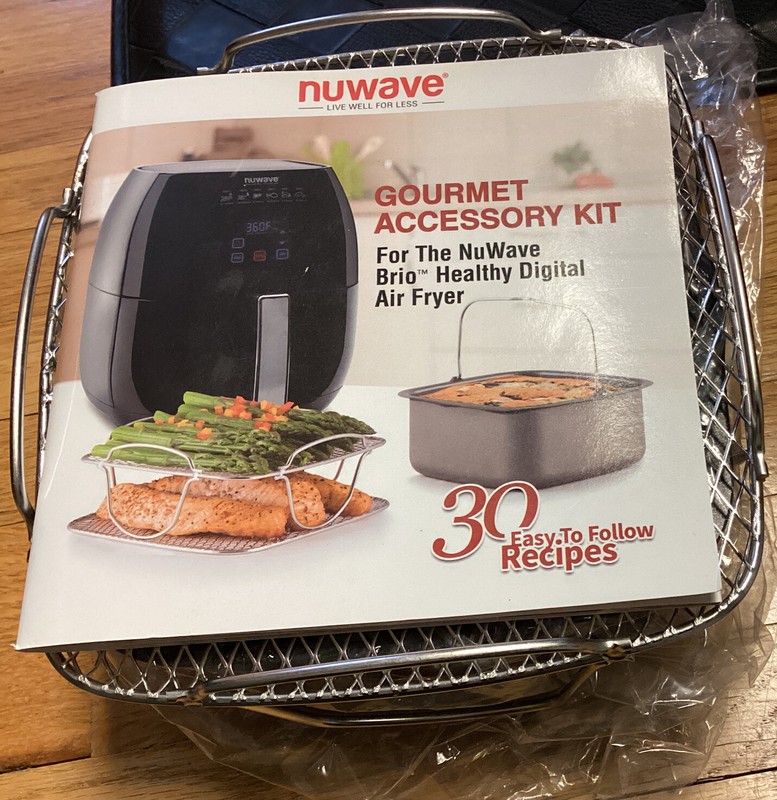 NuWave Brio Gourmet Accessory Kit Accessory Kit for 3 qt Air Fryer New No Box