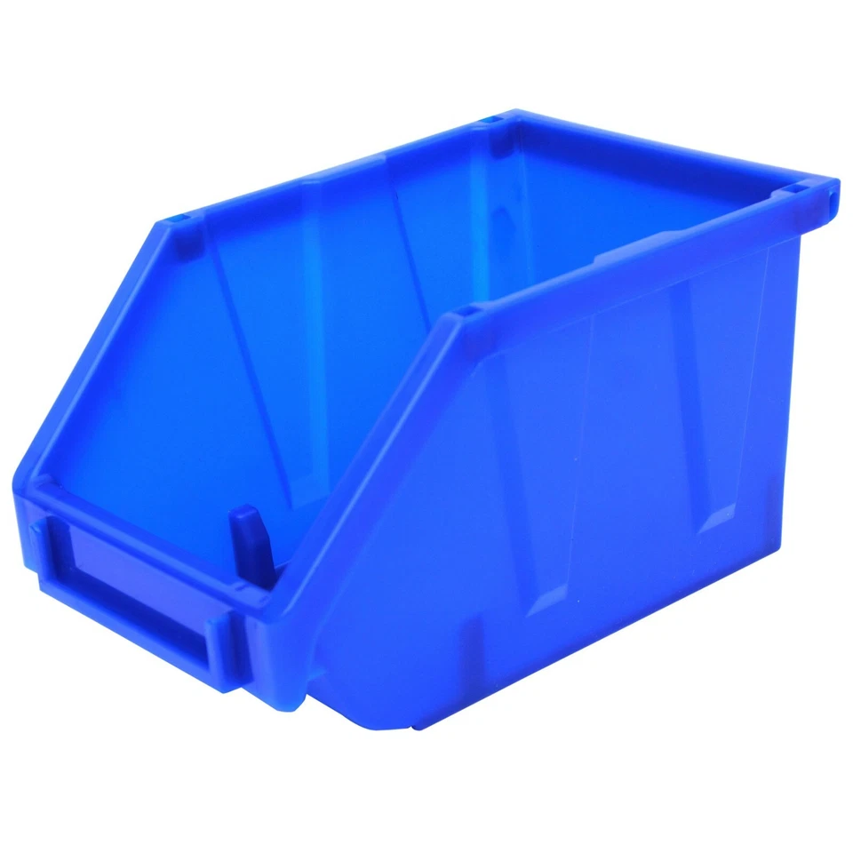6-Pack Stackable Storage Bins Tool Part Container Blue 5" w x 8" d x 4" h - Image 3 of 4