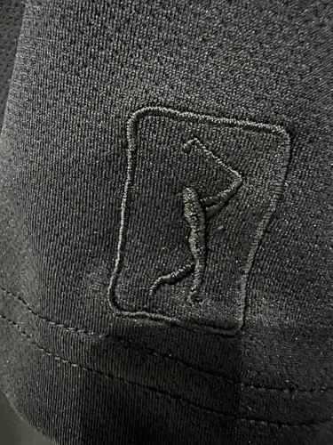 Camiseta polo de golf para hombre PGA Tour talla mediana M negra flujo de aire - Imagen 2 de 7