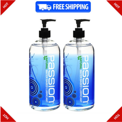 Passion Natural Water-Based Lubricant - Twin Pack, Non-Sticky, 34 Fl Oz