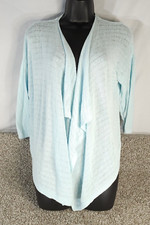 J. Jill Open Front Linen Blend Cardigan Sweater Women Large Cropped Misty Teal