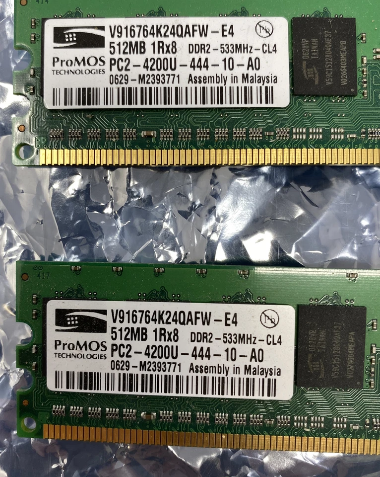 1GB Kit ProMOS V916764K24QAFW-E4 PC2-4200U DDR2 1Rx8 Computer Memory RAM TESTED! - Image 2 of 3