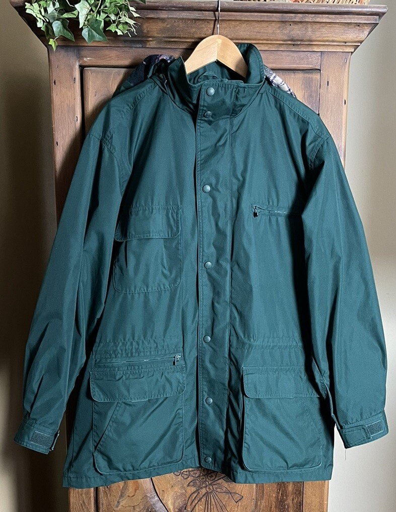 Eddie Bauer Men's Size L Full Zip Green Wool Blend Lined Mountain