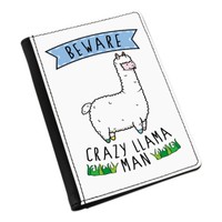 Beware VerrüCkte Lama Mann Passport Halter HüLle ÜBerzug GeldböRse - Lustig