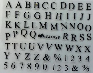 Nail Art 3D Decal Stickers Alphabet Letters Black HBJY029 ...