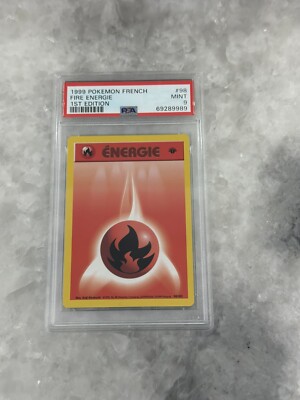 【なっお】①Fourleaf Base Pokemon 1st Edition French Base Set Fire Energy 98/102 PSA 9 MINT