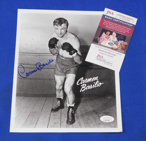Carmen Basilio Weltmeister Boxer handsigniertes 8x10 Foto JSA COA - Bild 1 von 4