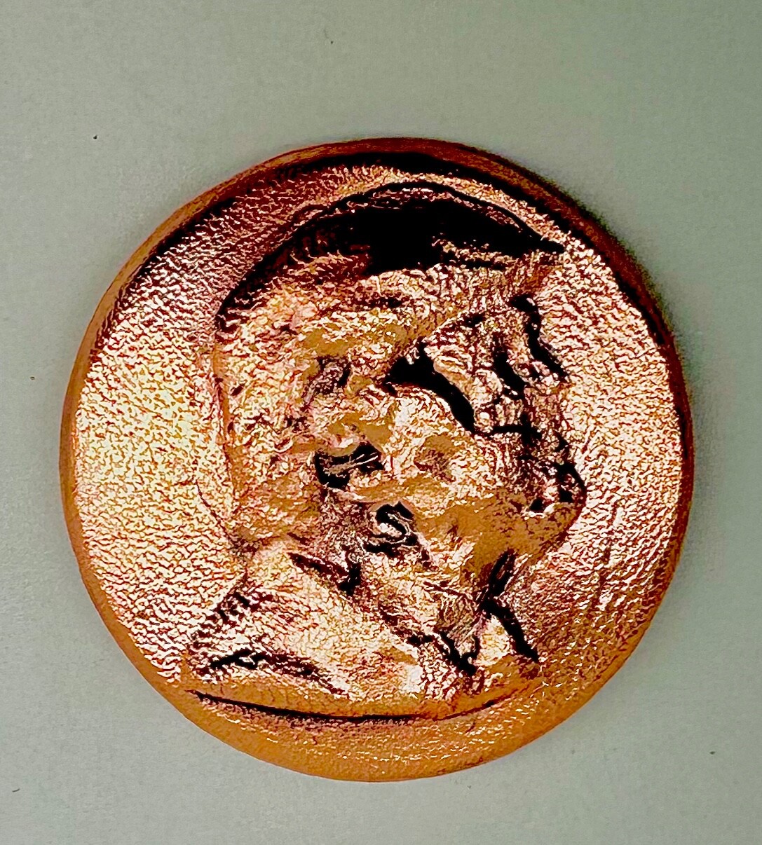 Trump ear shot Medallion. Copper buillion coin. Hand poured, handcrafted. 3oz