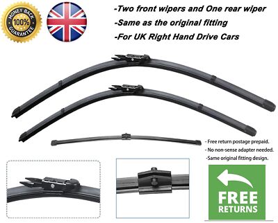 For Ford S-Max 2015-2019 Front and Rear Windscreen Wipers 30''30''13''