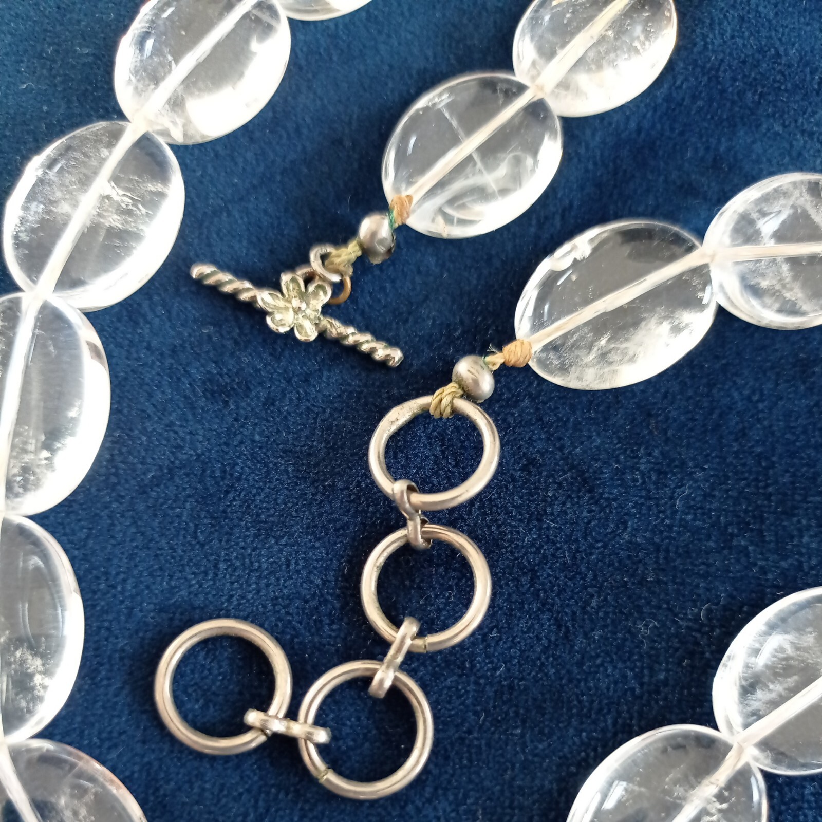 Vintage Statement Clear Quartz Tumbled Necklace T… - image 5