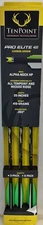 TENPOINT PRO ELITE 400 CARBON ARROWS, 20", W/ALPHA-NOCKS .003" QTY 6 -FREE S/H