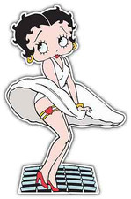 Betty Boop Monroe White Dress Cartoon Car Bumper Window Sticker Decal 4"X5"