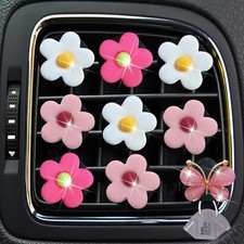Cute Daisy Air Vent Clips 9 Pcs Flower Car Air Fresheners Vent Clips Charms Car