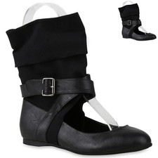 Extravagante Damen Sandalen Stulpen Cut-outs Sock Boots Flats 816489 Trendy Neu