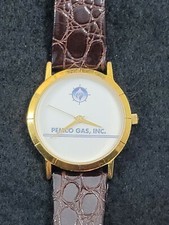 PEMCO GAS 18K GOLD PLATED LOGO TIME PIECES INFINITY WATCH FRESH BATTERY WORKS