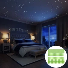 407pcs Glow-in-the-Dark Star Wall Stickers - Luminous Vinyl Decor for Kids Room