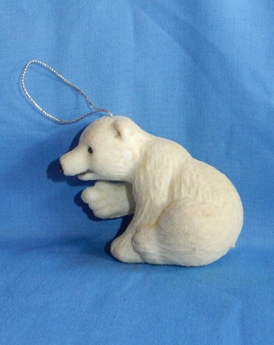 2 adornos y figuras de Navidad de oso polar flocado de plástico - Imagen 11 de 14